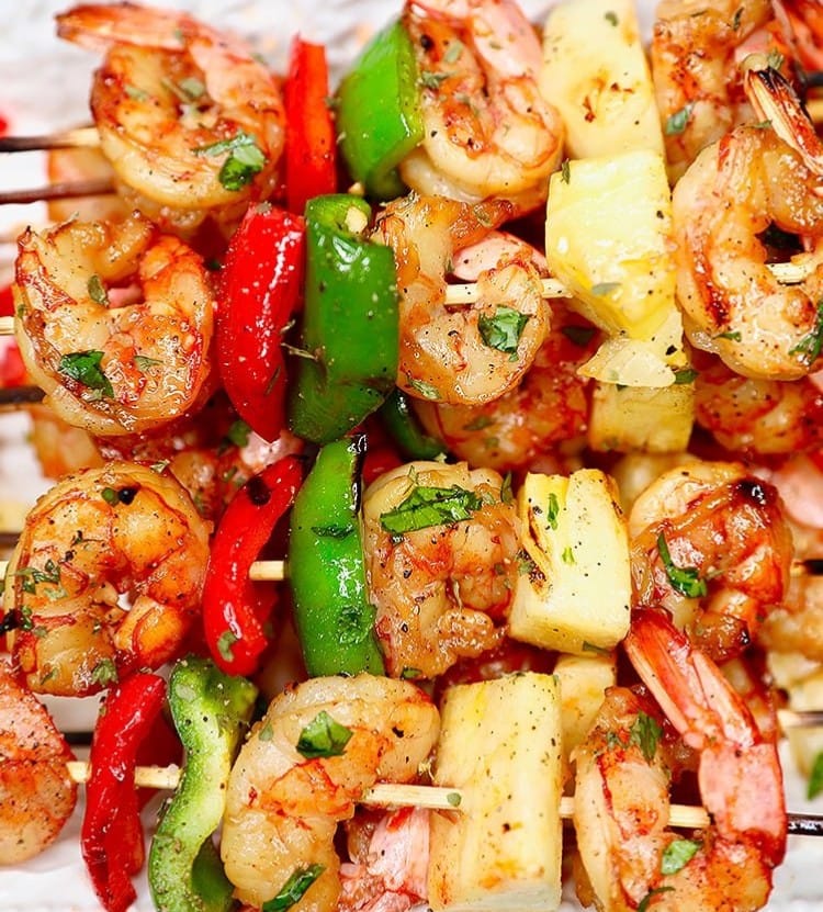 SWEET CHILI PINEAPPLE SHRIMP SKEWERS